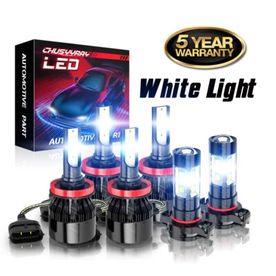 Combo 6X 6000K faros LED altos y bajos + bombillas antiniebla para Pontiac G8 2008 2009 Foto 1 de 4