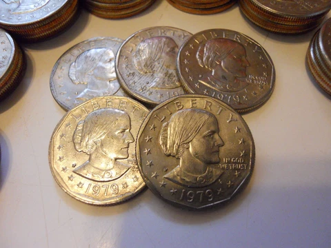 Lot of 5 Susan B Anthony Silver Dollars All 1980-D. SBA $1 Coin Hoard! Cover