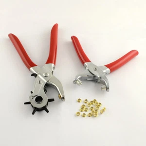 1 Set Red Steel Punch Plier Sets Eyelet Pliers Iron Findings For Leather Punch - Picture 1 of 6