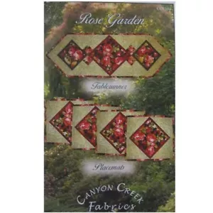 Rose Garden Placemats & Tablerunner Canyon Creek Piecing & Assembly Quick & Easy - Picture 1 of 5