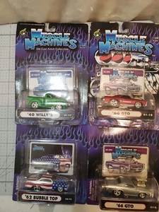 4 New Chevy Muscle Machine Die Cast Cars  1:64" 40Willy's, 2x"66 GTO, '62 Bubb.. - Picture 1 of 8