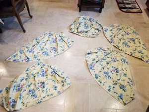 5pc Valance Set Curtain Drapes Yellow Blue Floral Green Red 2 Left, 2 Right, Mid - Picture 1 of 12