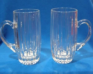 Taza de 3 piedras de cerveza Mikasa Crystal Park Lane patrón 7" de alto vidrio transparente - Imagen 1 de 7