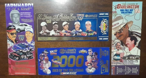 4 1998-2000 Nascar Pole Day Unused Tickets Featuring Dale Earnhardt Cover