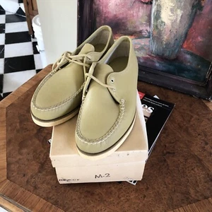 Vintage 70s SPERRY Top Sider Leather Oxford Olive Sneakers Men’s 9 NOS USA - Picture 1 of 12