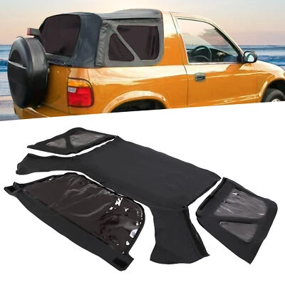 For Kia Sportage 1996-02 Replacement Convertible Soft Top & Plastic Window Black - Image 1 of 4