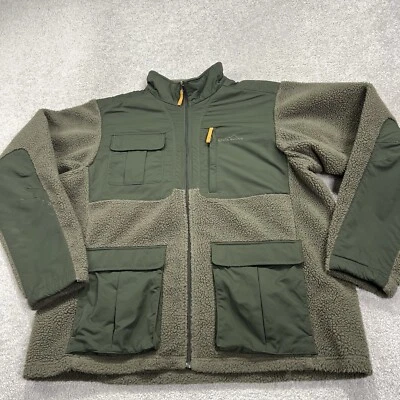 Chaqueta polar Eddie Bauer para hombre 2XL resistente cremallera completa verde campamento caminata Foto 1 de 4