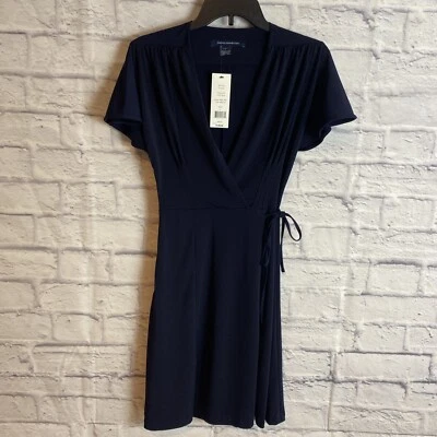 Vestido envolvente profesional French Connection para mujer nuevo con etiquetas favorecedor Demure azul marino talla XS Foto 1 de 4