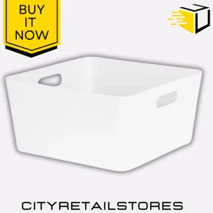 Wham Studio Cube Basket 15.02 Ice White Storage Box Durable & Stylish Organizer - Picture 1 of 5