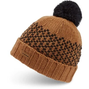 Dakine Martina Acrylic Pom Beanie, Women's One Size, Caramel Brown / Black New - Picture 1 of 1