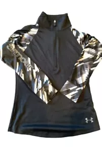 UNDER ARMOUR EUC HEAT-GEAR BLACK TOP SHIRT SWEATSHIRT HOODIE BOYS GIRLS SIZE S - Picture 1 of 8