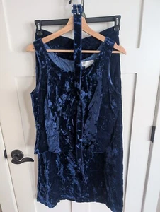 VINTAGE Velvet Outfit Set Maxi Skirt & Sleeveless Top Womens 12 80s 90s Costume - Picture 1 of 17
