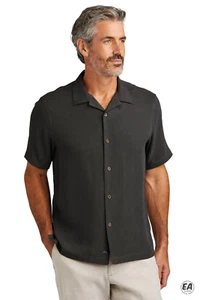 $128 Tommy Bahama Men's Tropic Isles Short Sleeve Shirt, Black, 2XLB - Picture 1 of 5