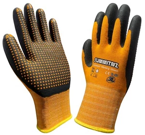 Gartenarbeit Arbeitshandschuh, orange Nylon Spandex Schaum Nitril Punkte Sicherheitshandschuh - Bild 1 von 5