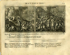 Antique Religious Print-JUDAS-GETHSEMANE-Borcht-1717
