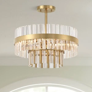 Possini Euro Jenna 16" Wide Soft Gold 3-Light Ceiling Light - Picture 1 of 8