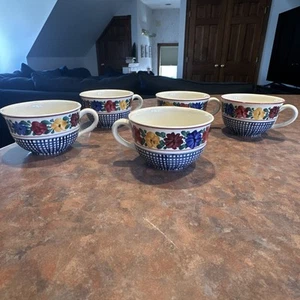 Villeroy & Boch Goslar Porcelain Teacup Set Of 5 - Made In Germany 1940-1950’s - Picture 1 of 4