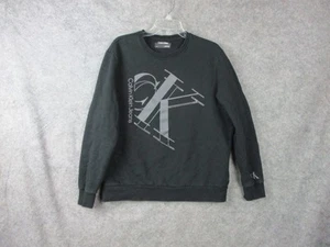 Sudadera Calvin Klein Para Hombre Grande Negra Logo Cuello Redondo Mangas Largas Logo CK - Imagen 1 de 18