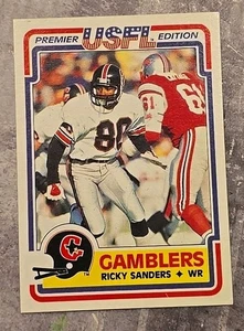 1984 TOPPS USFL CARD #38 RICKY SANDERS GAMBLERS Corner Ding A - Picture 1 of 4