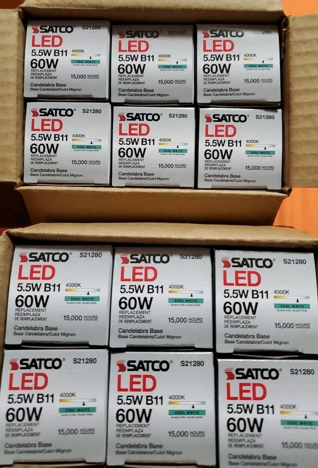 Satco Lighting S21280 5.5 Watt Dimmable B11 Candelabra (E12) LED - Frost