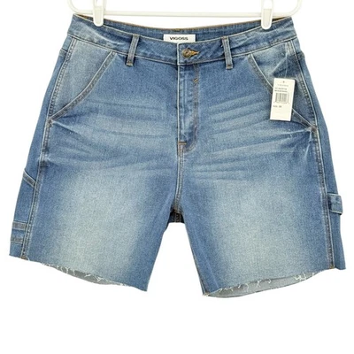 Pantalones Cortos de Jean VIGOSS Para Mujer Carpintero Talla 30 Dobladillo Crudo Elastizados Nuevos con Etiquetas Foto 1 de 4