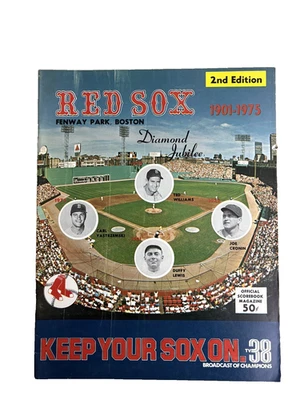 Boston Red Sox 1975 Game Program and Scorecard UNSCORED 2nd Edition - Image 1 of 3