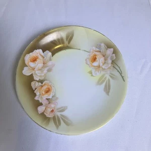RS Tillowitz Silesia 8.25" Round Cabinet Plate Hand Painted Roses Antique - Picture 1 of 6
