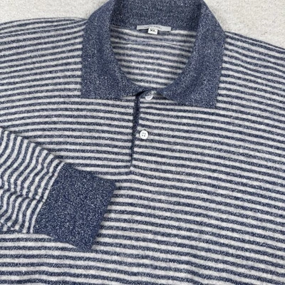Мужской свитер с воротником Oliver Ridley размер XL шерстяной льняной кашемировый полосатый пуловер - Изображение 1 из 4