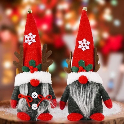 2PCS Christmas Gnome Plush Ornament Faceless Doll Tree Pendant Home Decor Gift