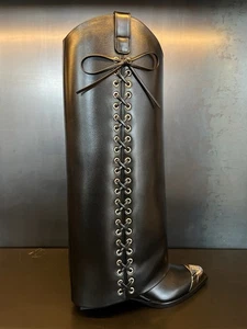 GIVENCHY $2995.  Botas Zapatos con cordones negros con logotipo de metal puntera de cuero con bloqueo de tiburón S 7 - Imagen 1 de 2