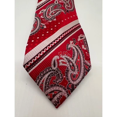 Corbata de seda Irvine Park roja cachemira para hombre Foto 1 de 3