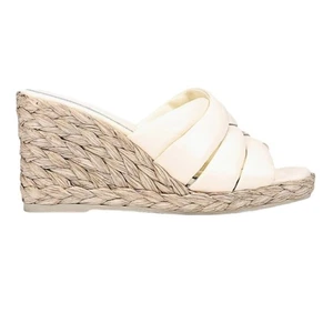 NWOT Vince Ivory Gilian Espadrille Wedge Slide Sandal – Sz 8.5 - Picture 1 of 10