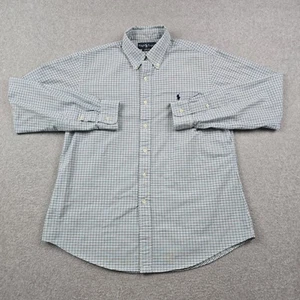 Camisa Ralph Lauren Para Hombre L Blanca Cuadros Azul Poni Abotonada Manga Larga Ajuste Personalizado - Imagen 1 de 12