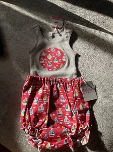 BNWT Pretty Baby Girls 0/3mth Tickled Pink Australian Designer Bloomers And Top - Picture 1 of 6