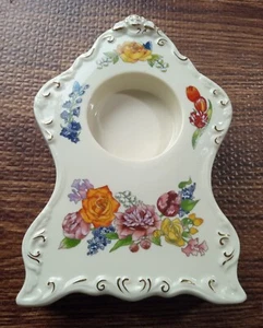 Vintage Ceramic Table Quartz Mantle Clock Housing White w/ Flowers 7" x 5” - Picture 1 of 7