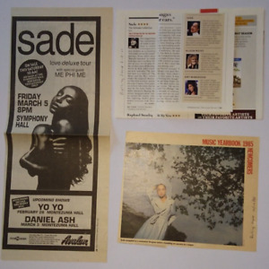 Sade vintage collection 6 clippings 1985-2011; San Diego Symphony Hall 1993 show