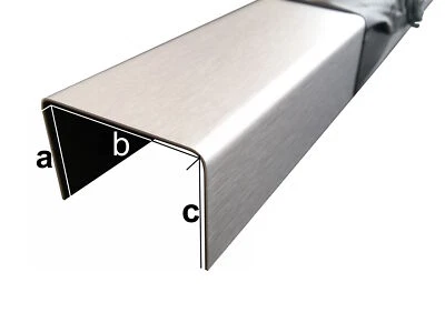 Edelstahl U Profil Stärke 1,5mm Länge 50cm 75cm 1m Leiste 1.4301 U-Profil - Bild 1 von 4
