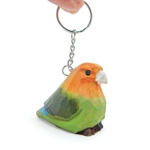 Lovebird Llavero Anillo Gancho Clip Loro Pájaro Dije Miniatura Madera Mini Figura - Imagen 1 de 6
