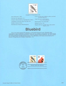 #9613 3c Bluebird Stamp #3030 USPS Souvenir Page - Picture 1 of 1