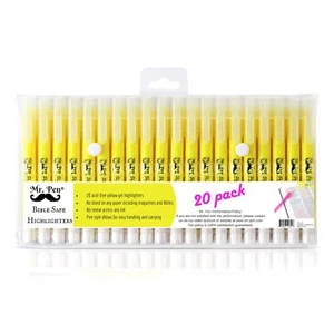 Gel Highlighters, Pack of 20, Yellow Highlighters for Bible Study & Journaling - Picture 1 of 9