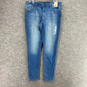 New So Jeans Women 17 Plus Blue Denim Medium Wash Low Rise Jegging Skinny Casual - Picture 1 of 12