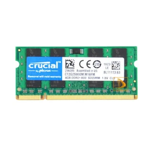 Crucial 4GB 2RX8 PC2-6400 DDR2-800MHz DDR2 200pin SODIMM Laptop Memory RAM Test_ - Picture 1 of 5