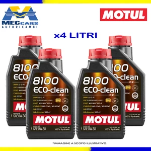 4 LITRI MOTUL 8100 ECO-CLEAN 0W30 OLIO MOTORE AUTO SINTETICO ACEA C2 BMW MB FIAT - Foto 1 di 3