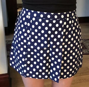 Polka Dot 80's Vintage SHORT SKORT - Women's Small Sz 0-2 Blue and White CLEAN! - Picture 1 of 5