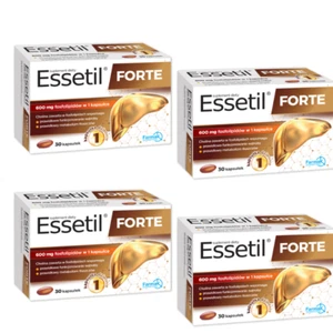 ESSETIL FORTE 600mg 30/60/120/240 kapsułek Regeneracja Wątroby Detoks - Foto 1 di 7