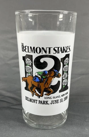 1989 Belmont Stakes Souvenir Glass Collector Tumbler Belmont Park Elmont NY 121 Cover
