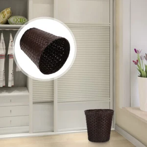 Storage Bucket Child Office Straw Wastepaper Basket Wicker Laundry - Picture 1 of 12