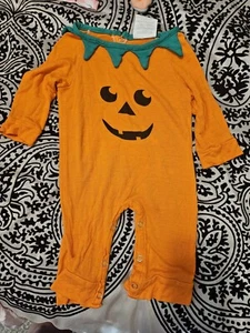 HALLOWEEN Baby Unisex Romper Pumpkin 3-6 Months Bamboo? - Picture 1 of 6