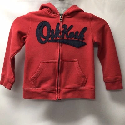 Sudadera con capucha de manga larga Oshkosh B’gosh roja con cremallera completa para niños talla 5 Foto 1 de 3