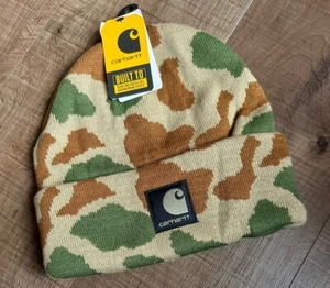 CARHARTT - Knit Camo Beanie - Stocking Hat - Winter Cap - Rare! - Deadstock - Picture 1 of 2